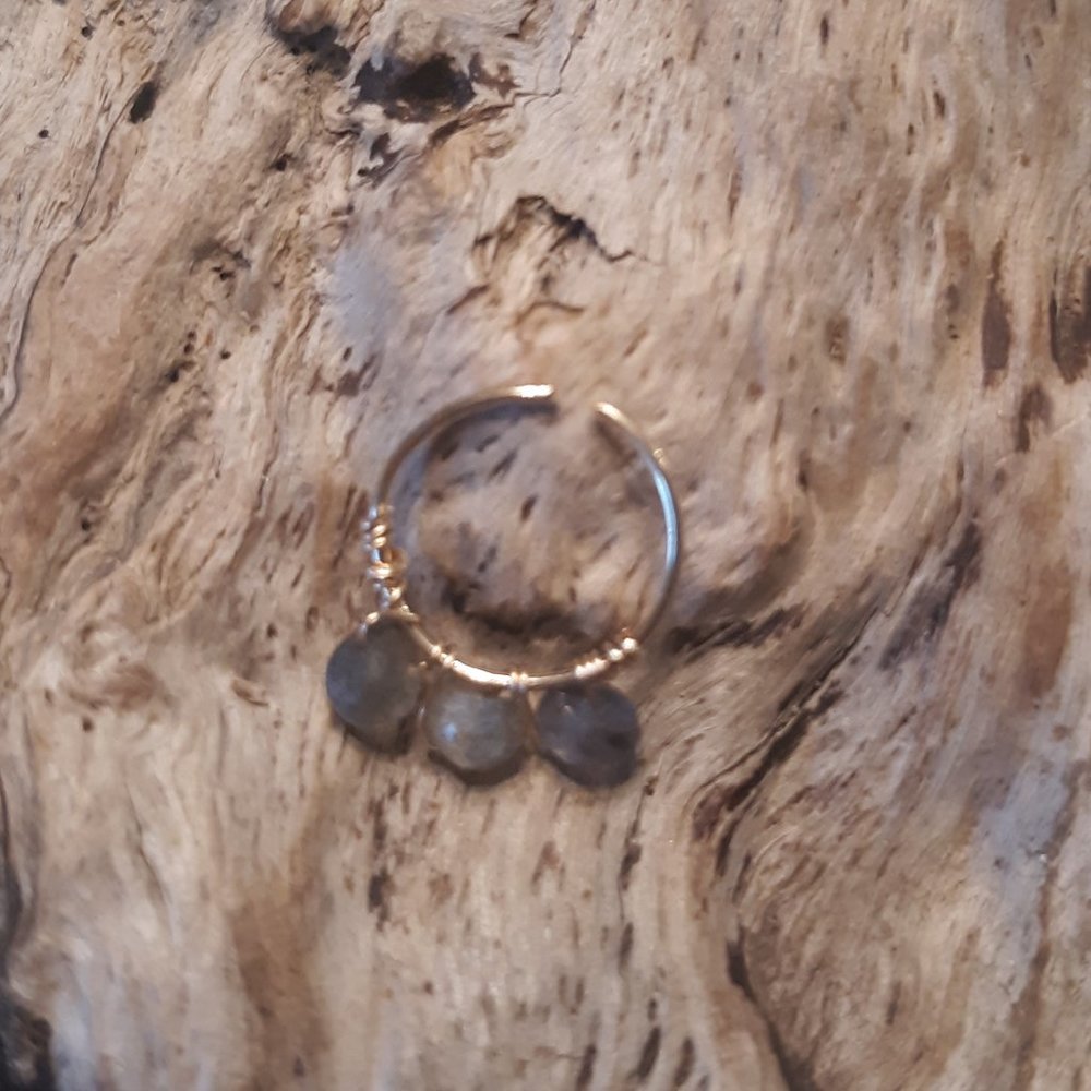 Gold Labradorite Septum Tragus Helix Cartilage Ring